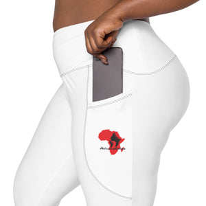 AQA crossover logo leggings with pockets (white)