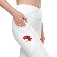 Load image into Gallery viewer, AQA crossover logo leggings with pockets (white)
