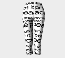 Load image into Gallery viewer, peace is precious black and white capris
