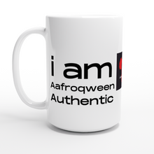 Load image into Gallery viewer, AQA i am Aafroqween Authentic 15oz ceramic logo mug

