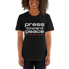 Load image into Gallery viewer, AQA Unisex press toward peace story tee

