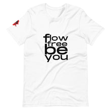Load image into Gallery viewer, AQA short-sleeve unisex story tee logo sleeve (flow free be you)
