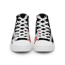 Load image into Gallery viewer, AQA limited edition qween of the Aafrofuture women’s high top canvas shoes (black accent)
