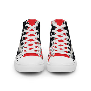 AQA limited edition qween of the Aafrofuture women’s high top canvas shoes (red accent)