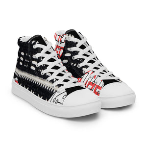 AQA limited edition qween of the Aafrofuture women’s high top canvas shoes (black accent)