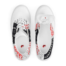 Load image into Gallery viewer, AQA limited edition qween of the Aafrofuture women’s lace-up canvas shoes (white accent)
